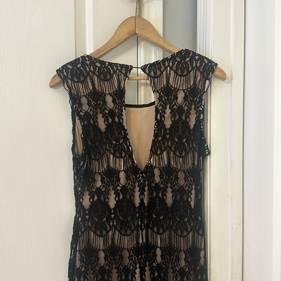 Rachel & Chloé Black Lace Nude Illusion Maxi Dress – Size M - Picture 7 of 10